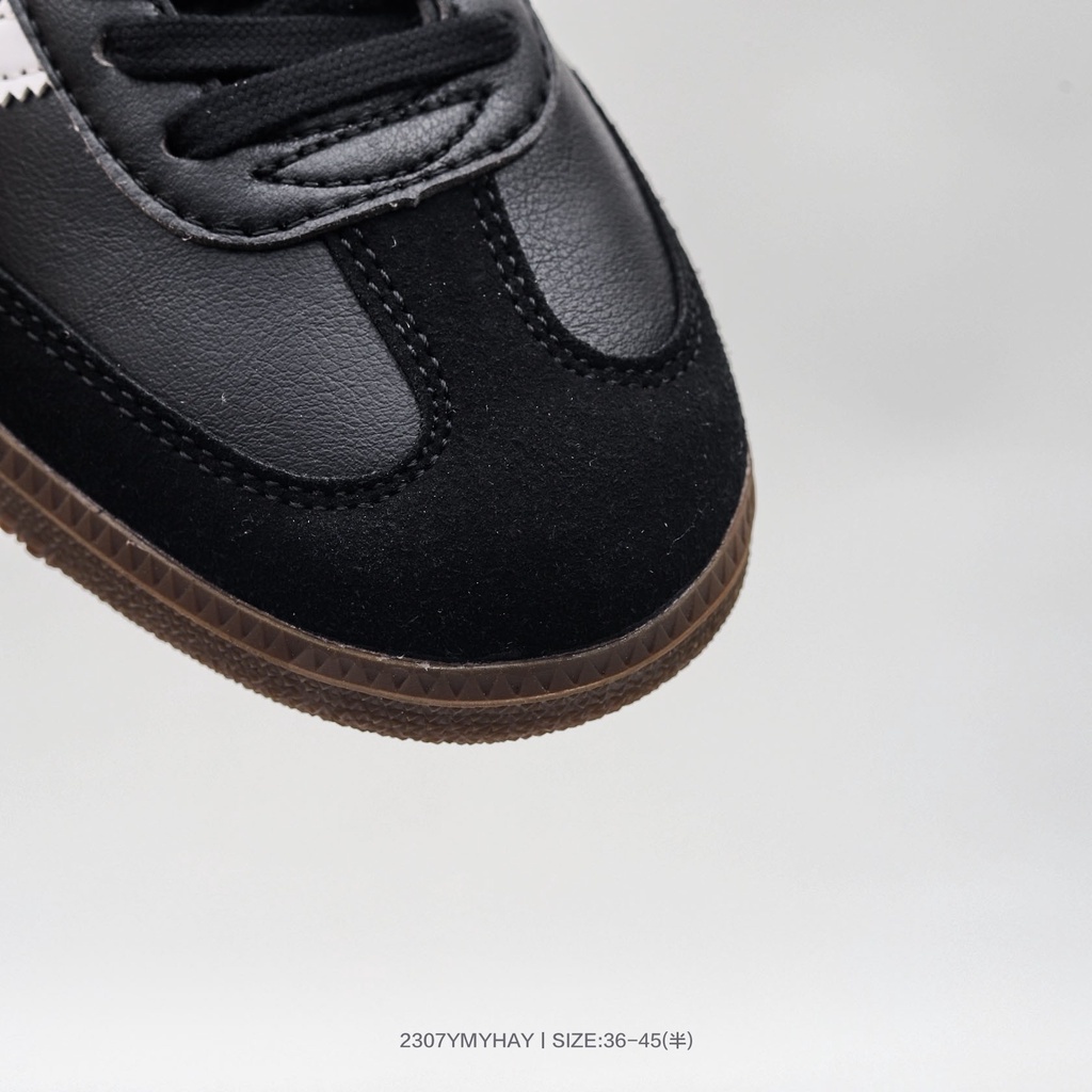 adidas AD Samba Vegan OG Low-Top Breathable Non-SLIP รองเท้าผ้าใบกลางแจ้งรองเท้าสเก็ตบอร์ดแฟชั่นกลา
