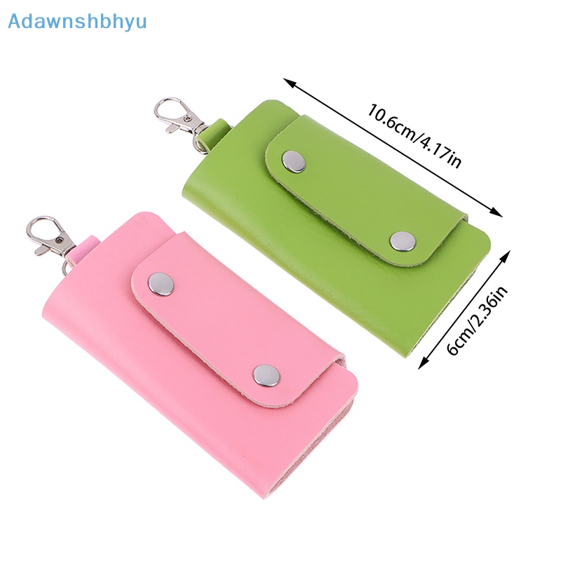 Adhyu กระเป๋าใส่กุญแจรถยนต์ หนัง PU แบบพกพา สีพื้น เรียบง่าย สําหรับทุกเพศ 1 ชิ้น