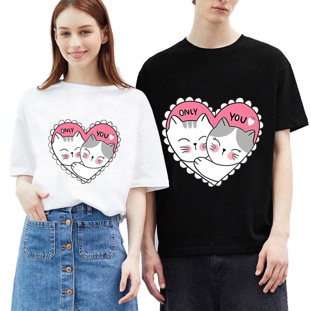 💖 Only You - เสื้อยืดวาเลนไทน์ลายแมวคู่รักเสื้อยืด
