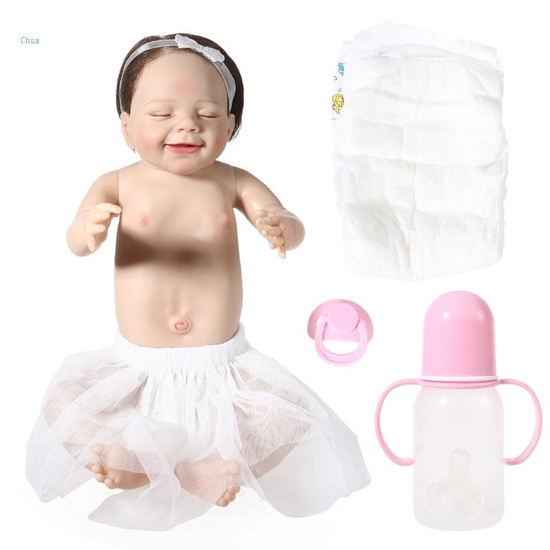 Chua ตุ๊กตาเด็กทารกแรกเกิด ซิลิโคนนุ่ม ทําความสะอาดง่าย 55 ซม.