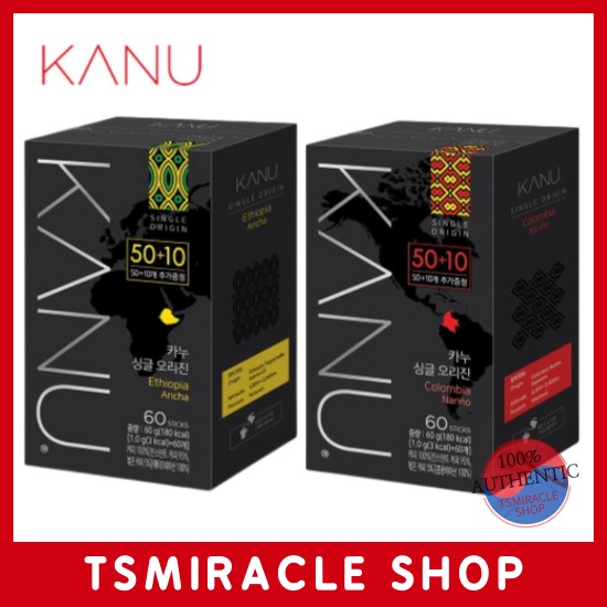 Kanu Single Origin Americano Coffee Stick 60T Ethiopian Aricha Colombia nariño