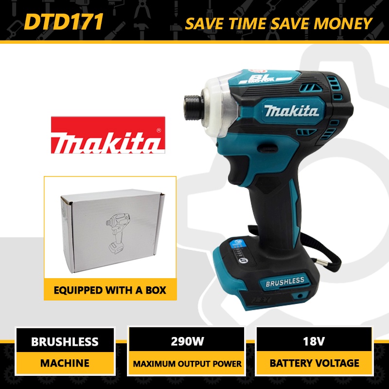 Makita มอเตอร์ไขควงกระแทกไร้สาย DTD171 แบตเตอรี่ 18V คุณภาพสูง