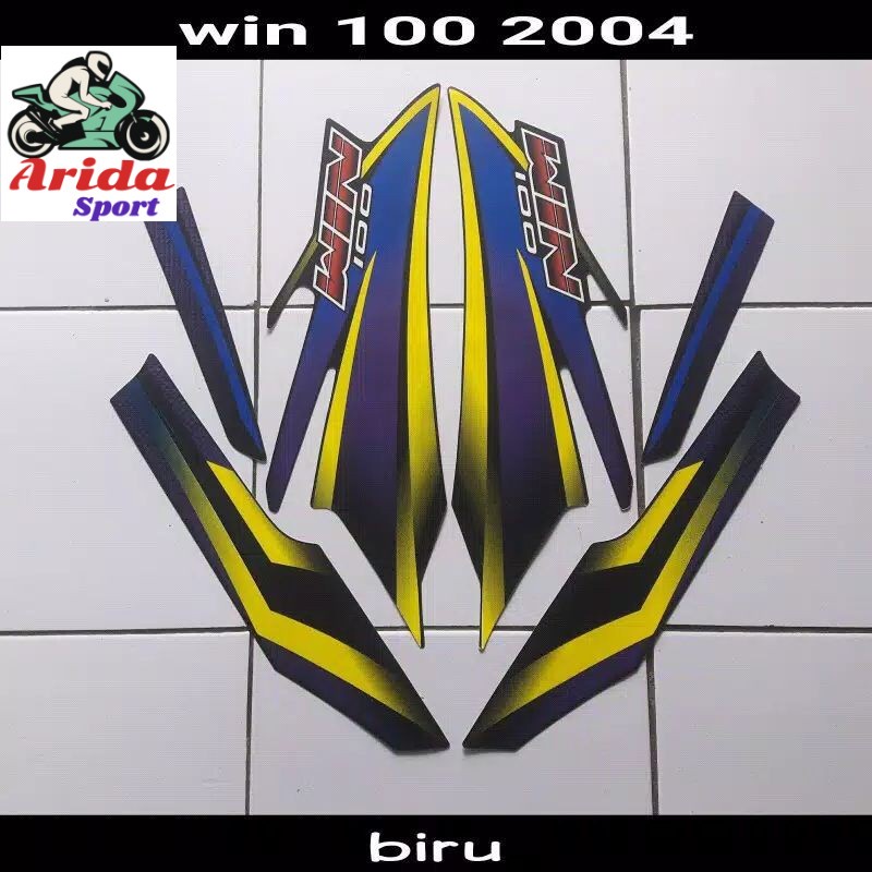 สติ๊กเกอร์ Striping win 100 honda win 2004 สีดํา น้ําเงิน 27