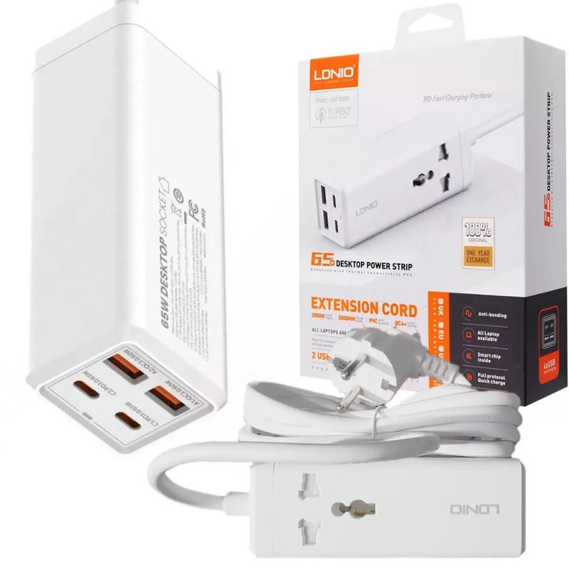 +LDNIO SC1418 65W รางปลั๊กไฟ เดสก์ท็อป USB C ที่ชาร์จ สําหรับโทรศัพท์มือถือ แท็บเล็ต ชาร์จเร็ว อะแดป