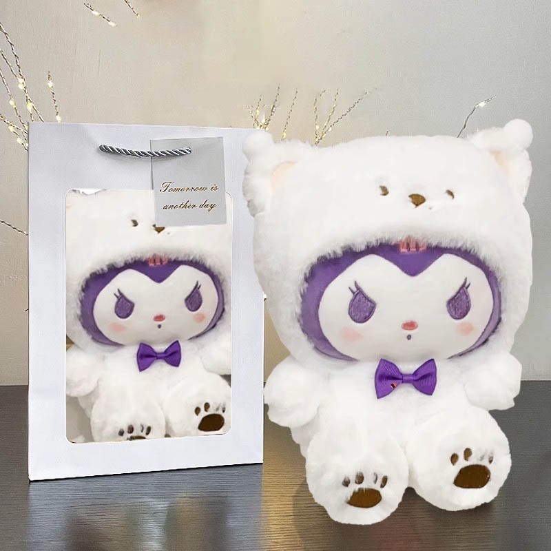 SANRIO 22 ซม.Sanrio Kuromi Cinnamonroll หมีสีขาว Series ตุ๊กตาตุ๊กตาจี้ของเล่นตุ๊กตาเด็กหมอนเครื่องประดับ