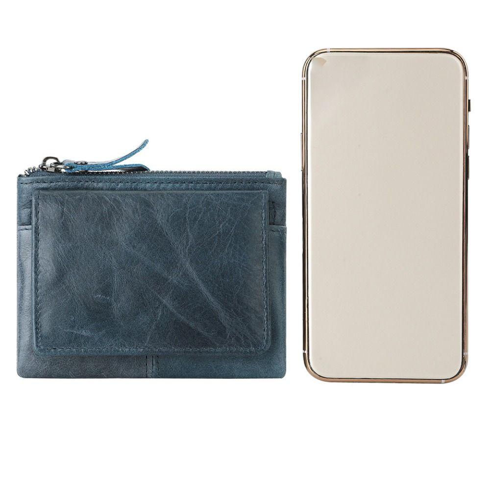 กระเป๋าใส่เหรียญ VOYAGER, Multi Card Seat Slim RFID Wallet, Minimalist Mini Real Leather Card Holder Men