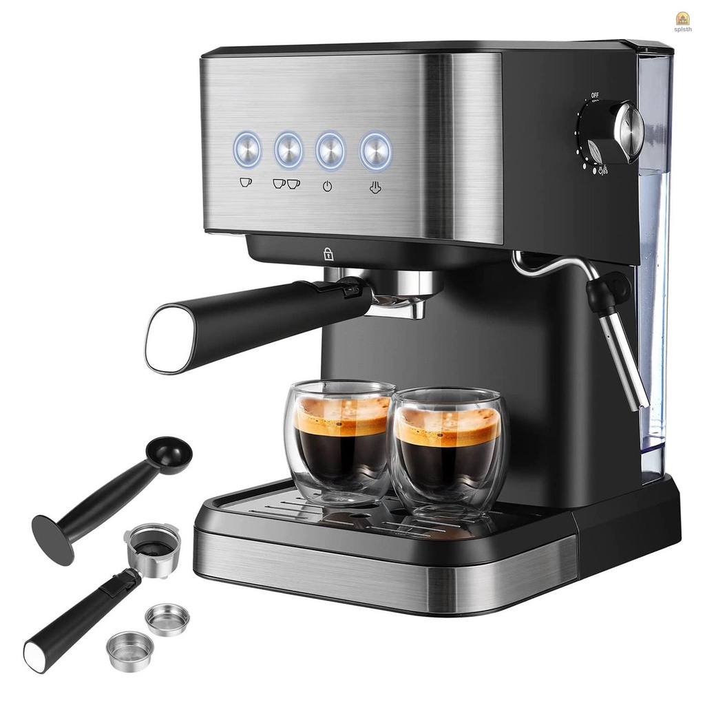 เครื่องชงกาแฟกึ่งอัตโนมัติ 1050W All-In-One 15 บาร์ พร้อมไม้กายสิทธิ์ตีฟองนม ถังเก็บน้ํา 1.5 ลิตร เครื่องกรองกาแฟ ตะกร้ากรอง ช้อนแทมเปอร์ สําหรับ C