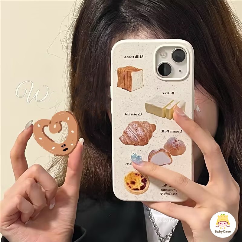 การ์ตูนน่ารักขนมปังมันฝรั่งทอดกรณีโทรศัพท์เข้ากันได้ iPhone 11 12 13 14 15 Pro MAX XR X XS MAX 7 6 6s 8 15 Plus SE 2020