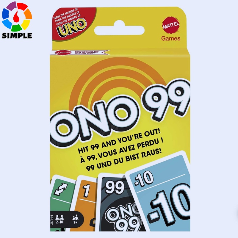 UNO ONO 99 Card Game for Kids & Families, 2 to 6 Players, Adding Numbers, For Ages 7 Years & Older