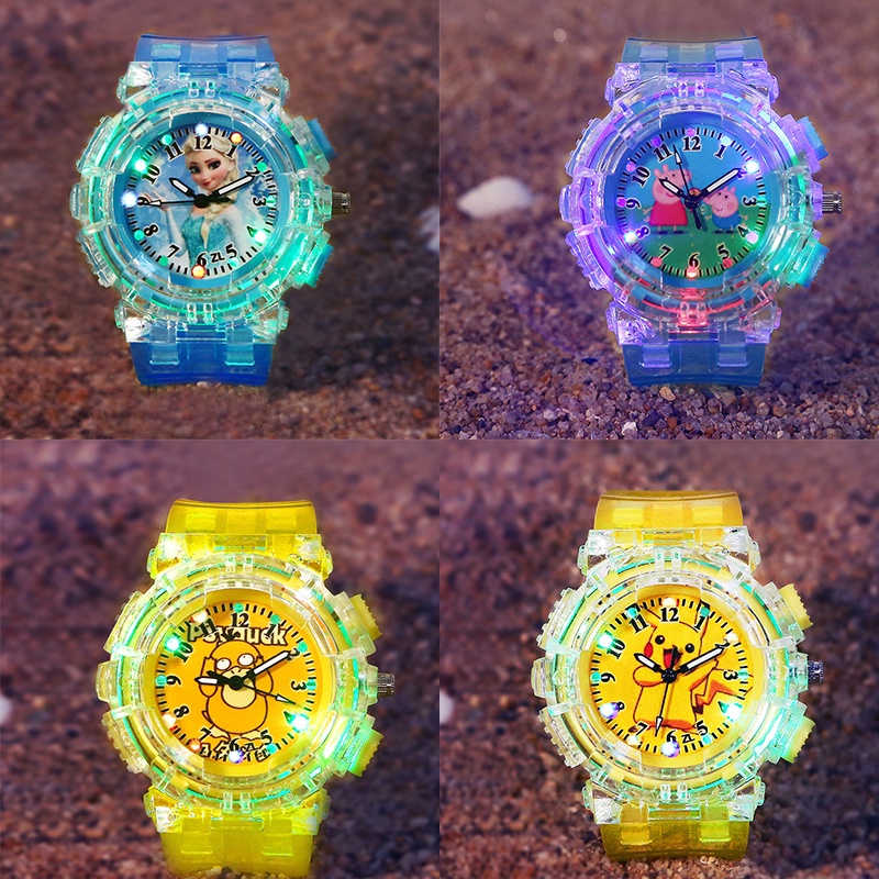 นาฬิกาข้อมือควอตซ์ ลายการ์ตูนโปเกม่อน Frozen Peppe Pig สีสันสดใส เหมาะกับของขวัญวันเกิด สําหรับเด็ก