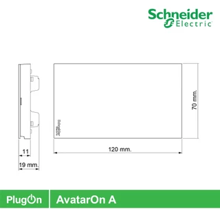 Schneider รุ่น AvatarOn A : M3T01BP_BK ฝาปิดช่องว่างพร้อมตะแกรง สีดำ Blank plate, Black | PlugOn