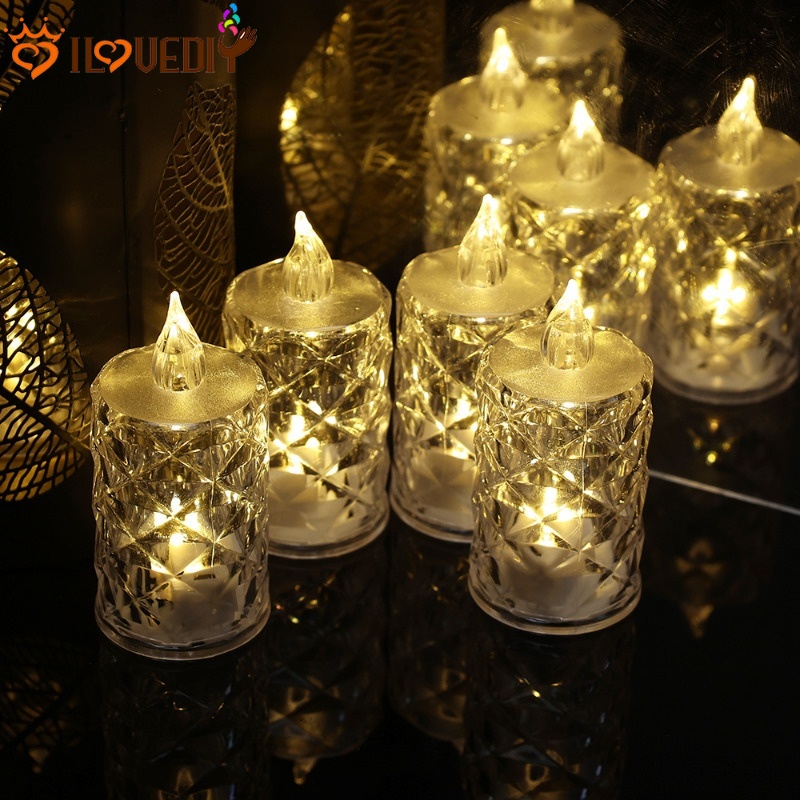 [ Featured ] โคมไฟเทียน LED อิเล็กทรอนิก แบบใส ไร้ควัน ใช้แบตเตอรี่ สําหรับตกแต่งงานเทศกาล