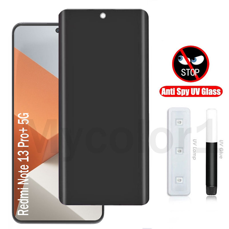 UV ฟิล์มกระจก เต็มจอ ใช้สำหรับ กันมองกันเสือก รุ่น Redmi Note 13 Pro+ Plus 5G 2024