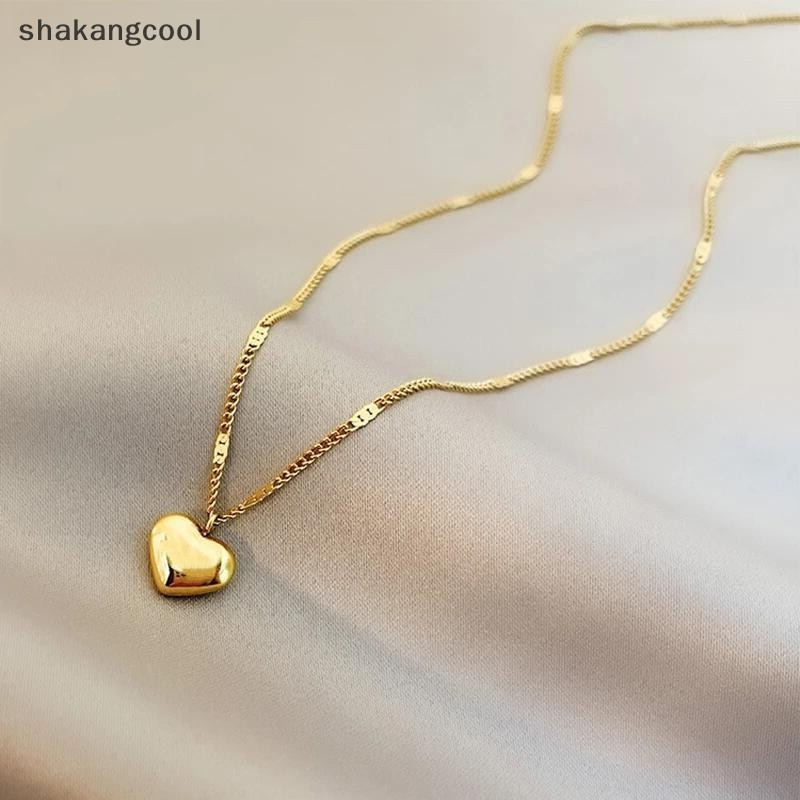 Shakangcool สร้อยคอโซ่ จี้รูปหัวใจ เรขาคณิต เรียบง่าย เครื่องประดับ สําหรับคู่รัก SGL