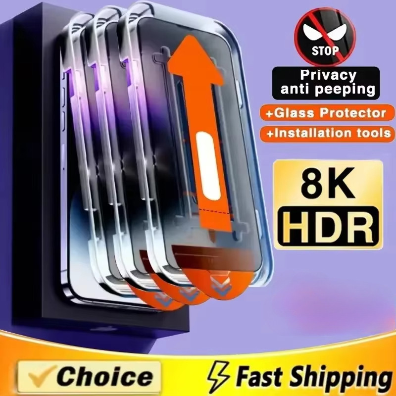 SAMSUNG 8k HD กันฝุ่นติดตั้งป้องกันหน้าจอสําหรับSamsung s25 S24 S23 S22 S20 FE Ultra A55 A35 A16 A15 A05 A54 ความเป็นส่วนตัวแก้ว