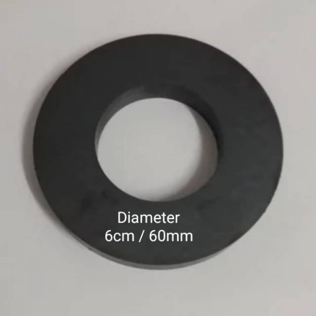 BLACK ROUND MAGNET STD HOLE FRIT FERRITE DIAMETER 6ซม. 60มม.