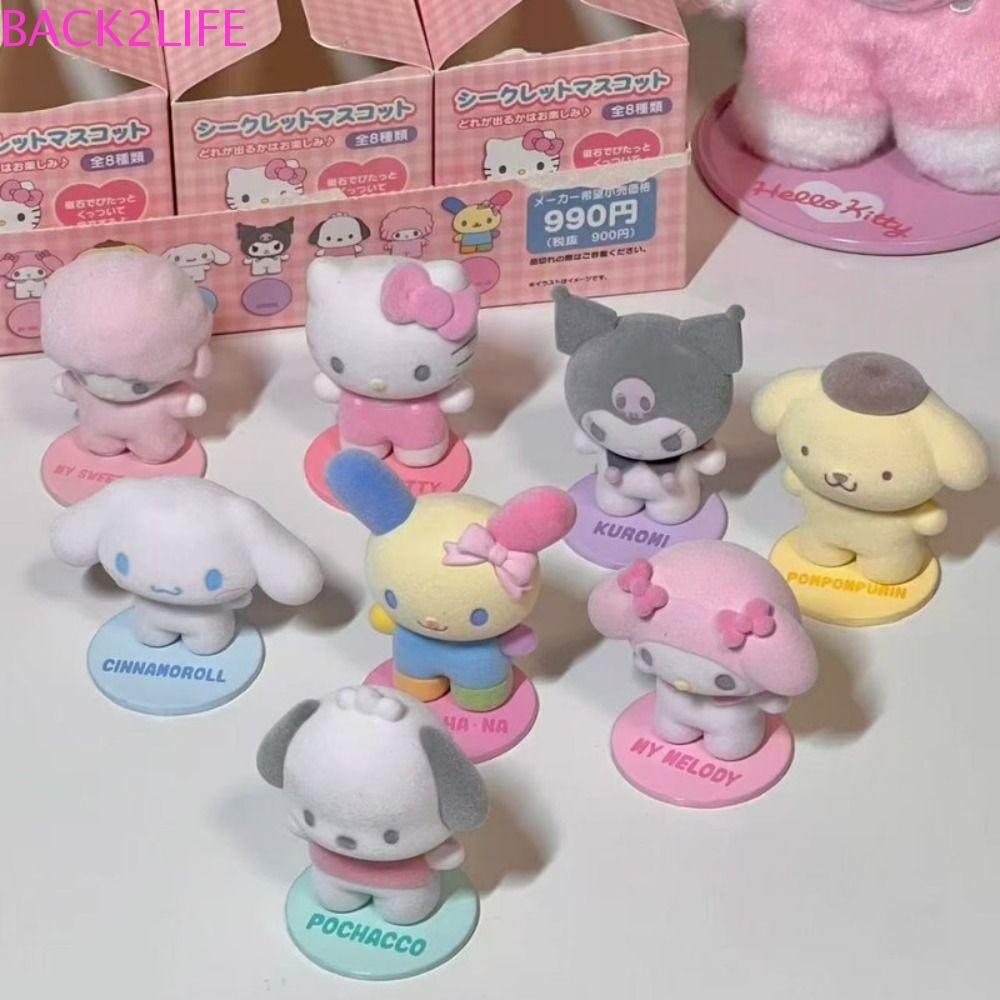 Back2life Flocking แม่เหล็กตุ๊กตา,ของเล่น Pochacco Melody อะนิเมะตัวเลข,สาวของขวัญ Usana การ์ตูน Cinnamoroll Kuromi Figurine ตุ๊กตาคอลเลกชัน