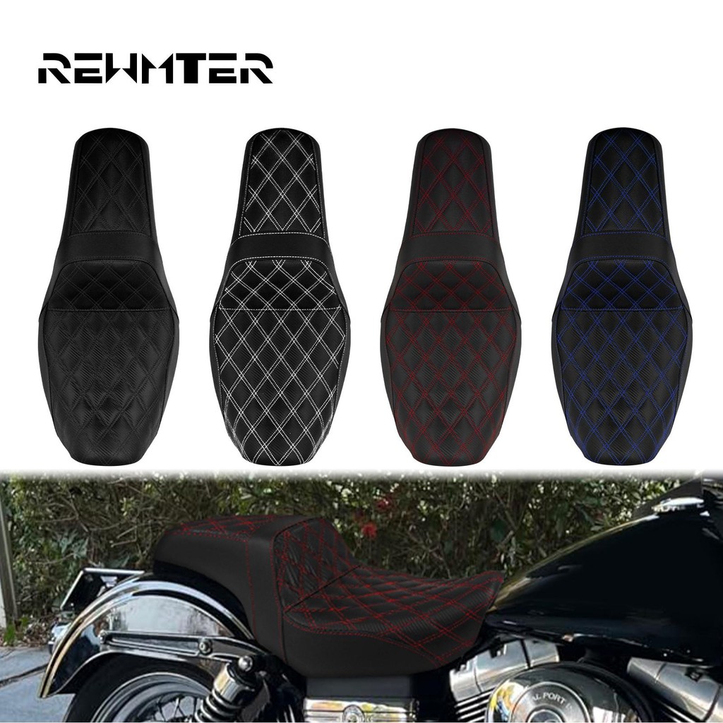 Two-up Driver Passenger Seat เบาะนั่งด้านหน้ารถจักรยานยนต์สําหรับ Harley Dyna 06-17