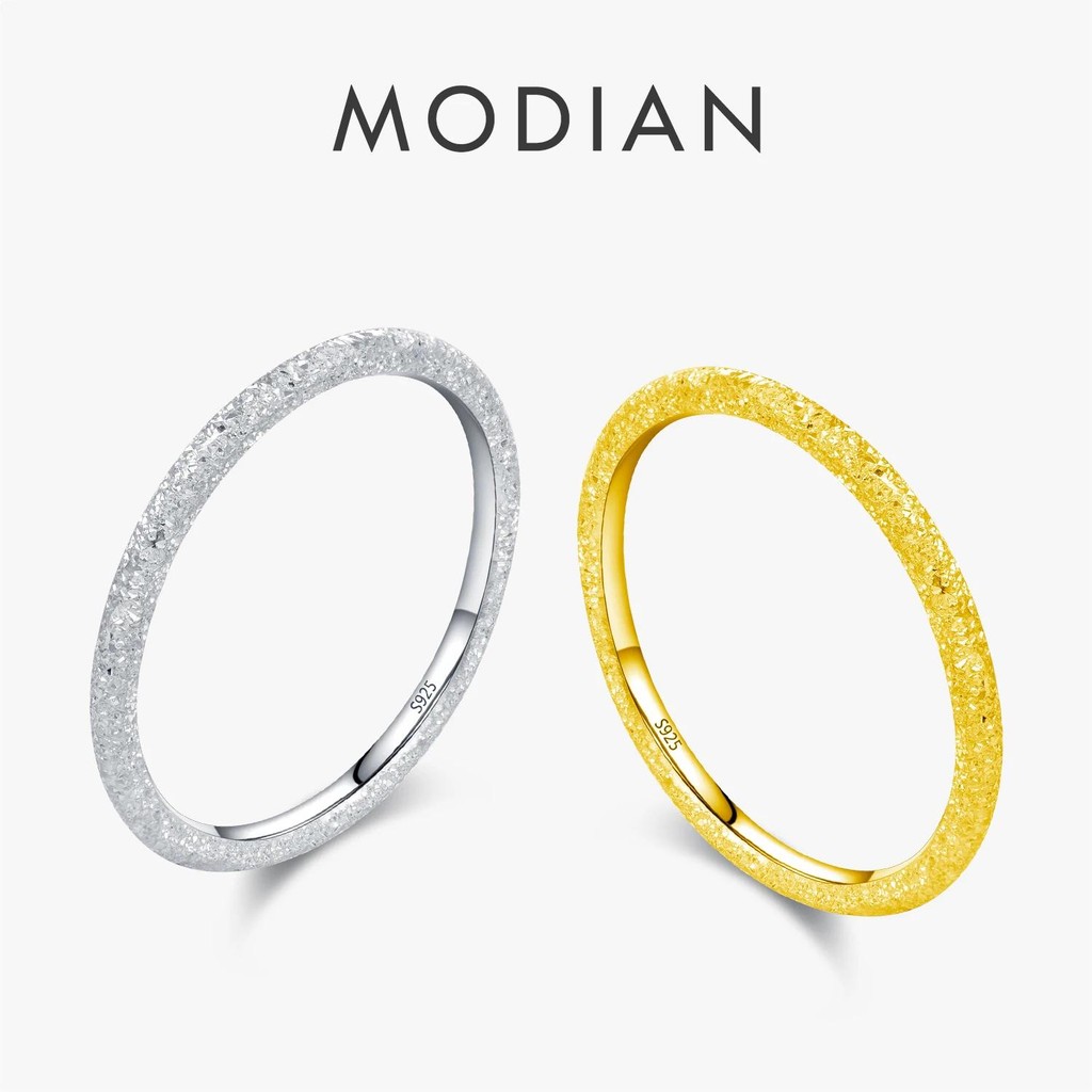 Modian 999 เงินบริสุทธิ์อินเทรนด์ประกาย Stackable Eternity Band แหวนผู้หญิงทุกวันวันหยุด Chill Fine เครื่องประดับอุปกรณ์เสริม