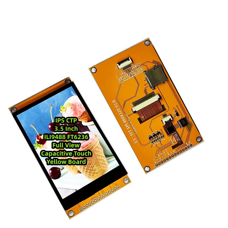 IPS CTP 3.5 Inch ILI9488 FT6236 Full View Capacitive Touch Yellow diy Board