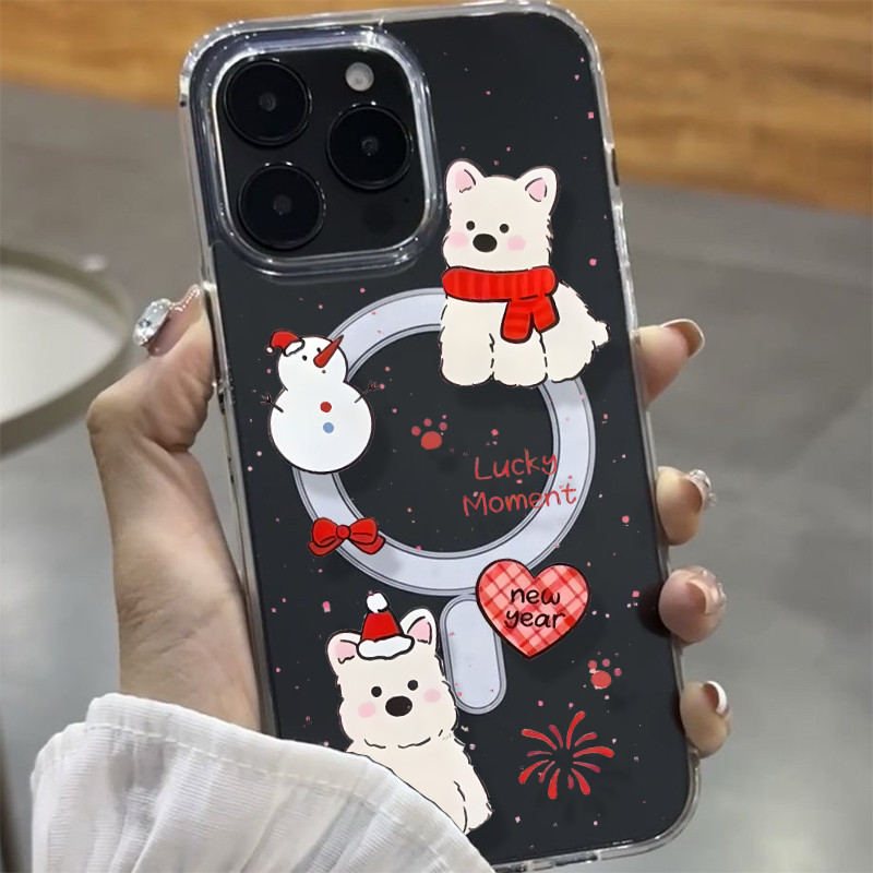 🦋GOOD🦋แม่เหล็ก เคสใสกันกระแทก เคสสําหรับไอโฟน 11 เคสชาร์ได้ สำหรับ IPhone 13 15 7Plus 14 12 11 Pro MAX 8 7 Plus 16 xsmax