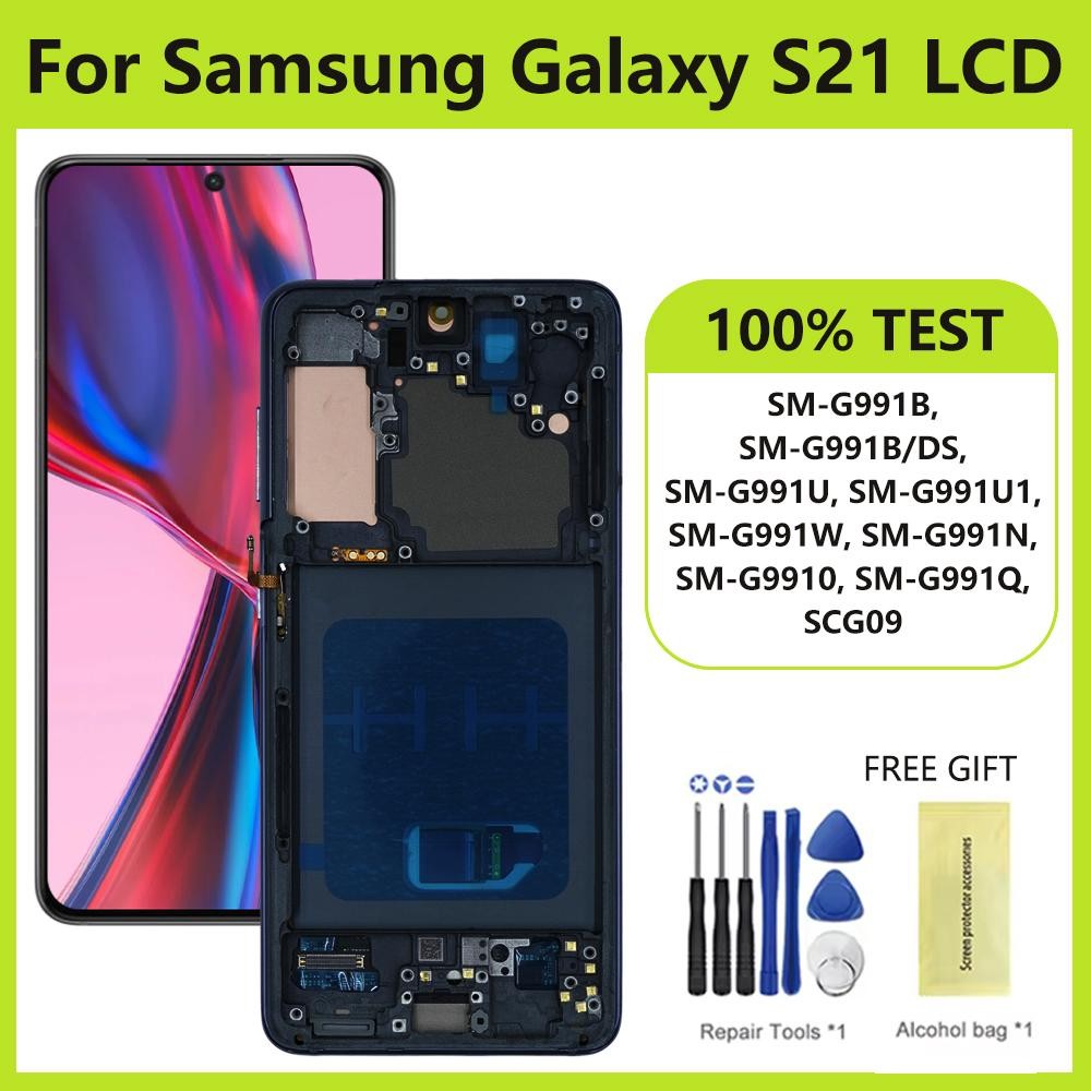 Super AMOLED LCD สําหรับ Samsung Galaxy S21 5G SM-G991B SM-G991B/DS จอแสดงผล LCD Touch Screen Assemb