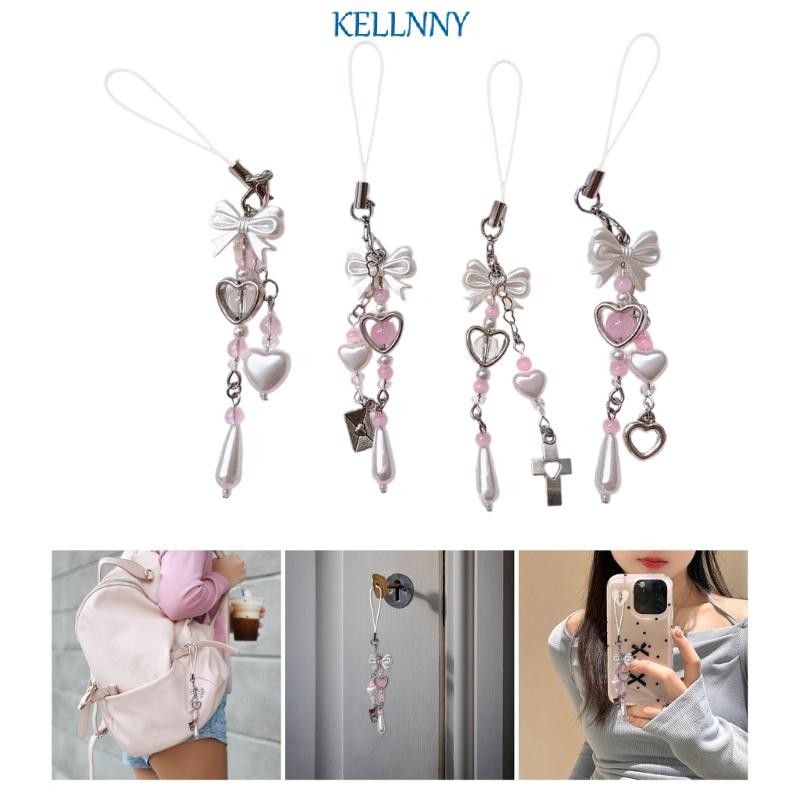 Kellnny Eye Catching Bowknot Mobile Phone Lanyard HeEmbellishment พวงกุญแจพวงกุญแจรถ