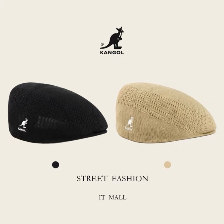 Kangol Kangaroo Beret ทําด้วยผ้าขนสัตว์หญิง ins ชายฤดูหนาวคู่เส้นรอบวงหัวใหญ่ 504 ตาข่ายเวอร์ชั่นเกา