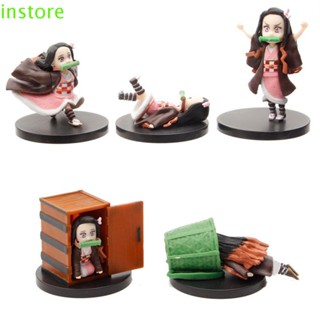 Instore ตุ๊กตาฟิกเกอร์ Demon Slayer Kimetsu No Yaiba Kamado Nezuko น่ารัก ของเล่นสําหรับเด็ก 5 ชิ้น