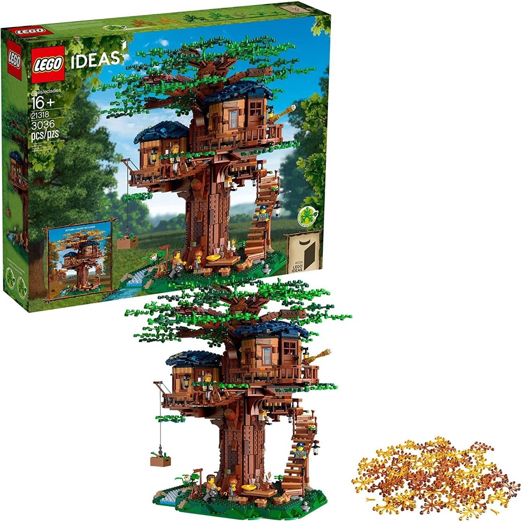 LEGO Ideas Tree House 21318, Model Construction Set for 16 Plus Year Olds with 3 Cabins, Interchangeable Leaves,