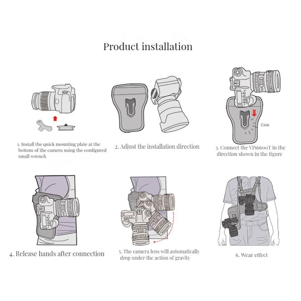 AIMEONE สายคล้องกล้อง, ระบบสายรัดหน้าอก สายรัดด่วน เสื้อกั๊กสายรัดกล้อง, อุปกรณ์เสริมกล้อง Multi Dual 2 Carrier II พร้อมที่ยึดกล้องด้านข้างกล้อง DSLR - รูปที่ 2