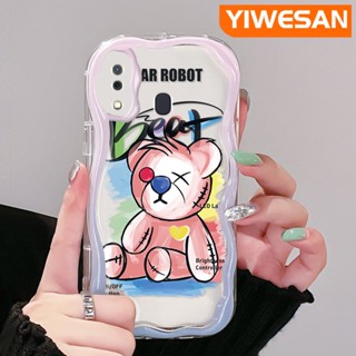 เคสโทรศัพท์มือถือแบบนิ่ม ใส กันกระแทก ลายการ์ตูนหมีน่ารัก สีชมพู สําหรับ Samsung galaxy A30 A20 A31 A32 M10s