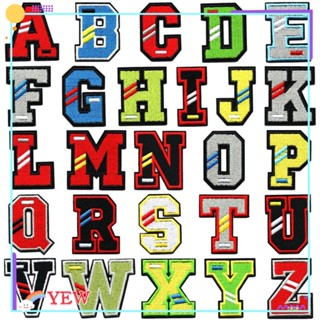 Yew แผ่นแพทช์ ปักลายตัวอักษร A-Z A-Z 2 นิ้ว หลากสี อุปกรณ์เสริม สําหรับรีดติดเสื้อผ้า 52 ชิ้น