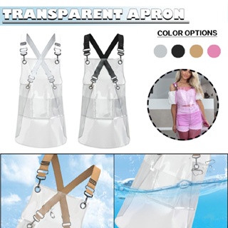 Transparent Apron for Hair Stylist Barber Chef Waterproof Oil Resistant Apron