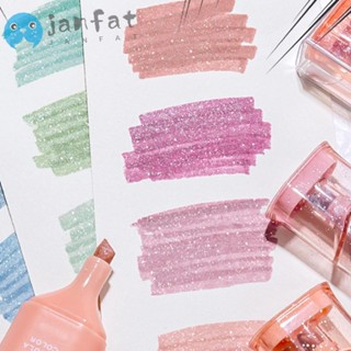 Janfat ปากกามาร์กเกอร์ ไฮไลท์กลิตเตอร์ สีพาสเทล 4 สี ต่อชุด