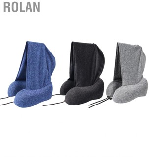 Rolan Hooded U Shaped Pillow Removable Neck Protection Memory Cotton Travel for Home Outdoor Car