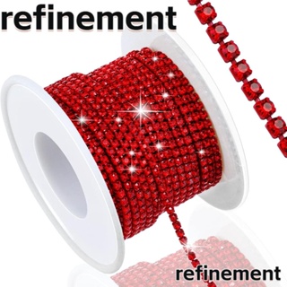 Refinement ริบบิ้นพลอยเทียม สีแดง SS6 2 มม. 10 หลา สําหรับตกแต่งช่อดอกไม้ งานแต่งงาน DIY