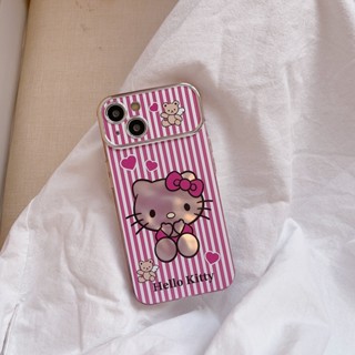 เคสโทรศัพท์มือถือ กันกระแทก ลายแมวคิตตี้ สีชมพู สําหรับ IPhone 11 12 13 14 15 Pro Max