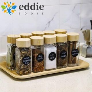 ขวดโหลแก้วใส่เครื่องเทศ 26EDIE ทรงสี่เหลี่ยม พร้อมฝาปิดไม้ไผ่ใส สําหรับใส่เครื่องเทศ เกลือ