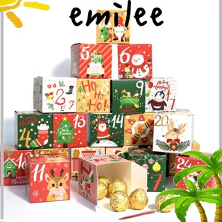 Emilee กล่องขนม ปฏิทินคริสต์มาส DIY 2024 1-24 24 วัน 24 ชิ้น