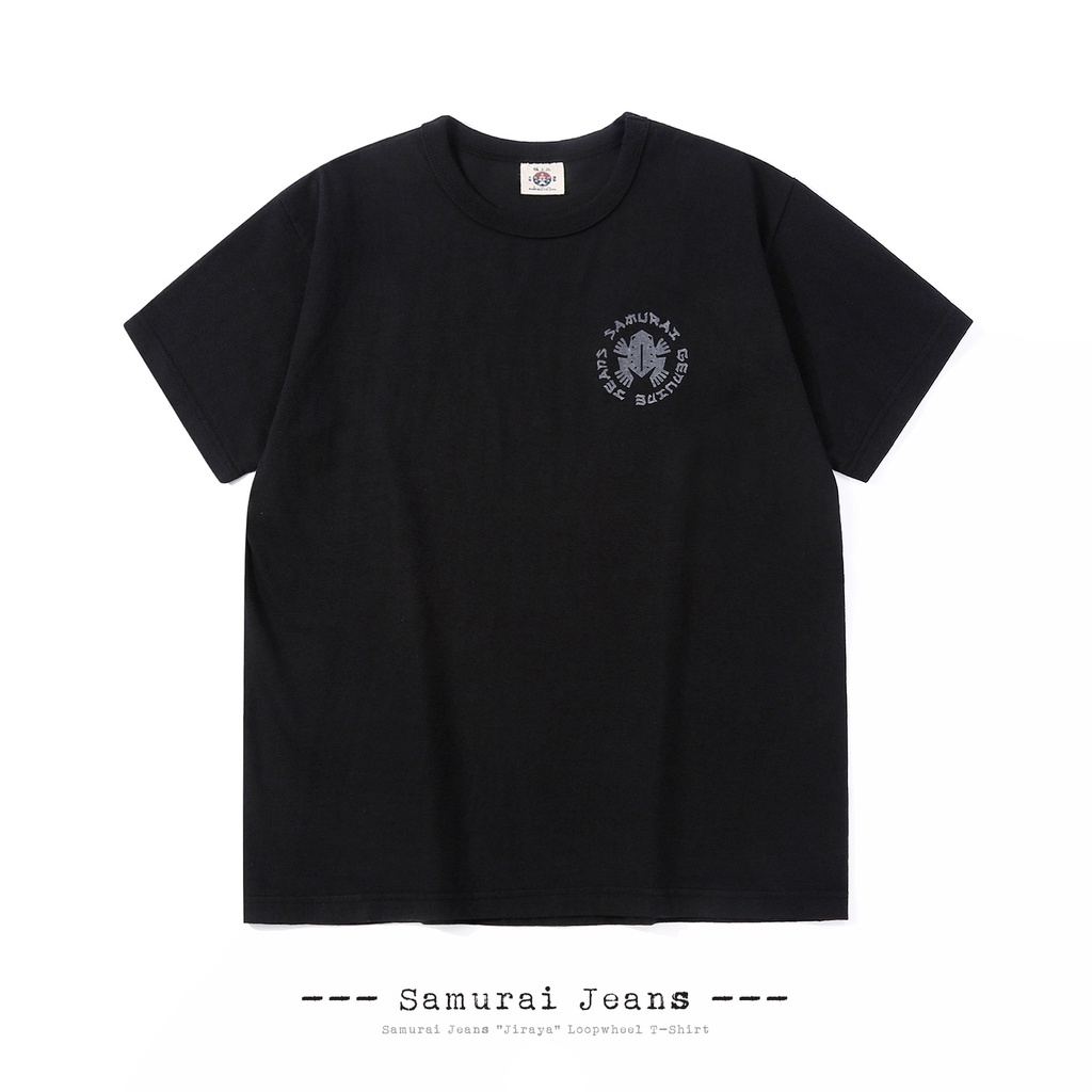 SAMURAI JEANS SAMURAI เสื้อยืดแขนสั้นผ้าฝ้ายแท้พิมพ์ลาย