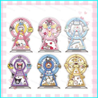 Star3 โมเดลฟิกเกอร์อนิเมะ Sanrio Kuromi Melody Ferris Wheel Plate Holder Purin KT Cinnamoroll สําหรับตกแต่งบ้าน