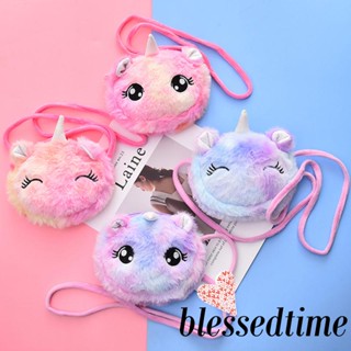 Blessedtime-กระเป๋าถือ กระเป๋าสะพายไหล่ ลายการ์ตูนสัตว์ สําหรับเด็กผู้หญิง