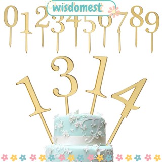 WISDOMEST ท็อปเปอร์เค้กอะคริลิค สําหรับตกแต่งปาร์ตี้ครบรอบ เบบี้ชาวเวอร์ 6 ชิ้น