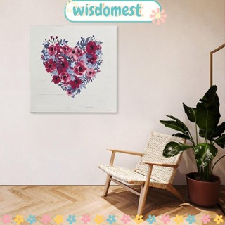 WISDOMEST ภาพวาดผ้าใบ รูปดอกไม้ สําหรับตกแต่งผนังบ้าน วันวาเลนไทน์