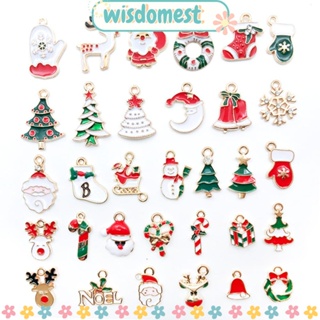 Wisdomest จี้ฟิกเกอร์เรซิ่น รูปการ์ตูนสโนว์แมน แฮนด์เมด DIY สําหรับแขวนตกแต่งคริสต์มาส 20-100 ชิ้น