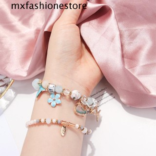 Mxfashione สร้อยข้อมือ ประดับลูกปัดคริสตัล รูปหางปลาวาฬ เหมาะกับเดินชายหาด ของขวัญ สําหรับผู้หญิง