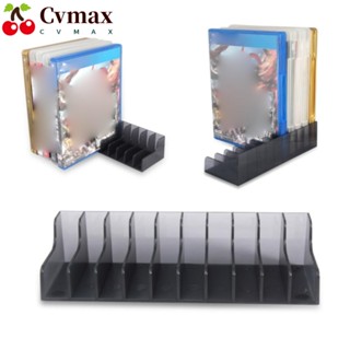 Cvmax กล่องเก็บการ์ดเกม CD พลาสติกใส 10 ช่อง ความจุขนาดใหญ่ กันลื่น ทนทาน อุปกรณ์เสริม สําหรับ PS4 SLIM Game Room 2 ชิ้น