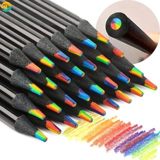 Kawaii ดินสอไม้ ไล่โทนสี 7 สี สะดวก ทนทาน สําหรับนักเรียน สํานักงาน วาดภาพ ระบายสี