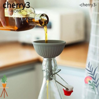 Cherry3 กรวยแยกน้ํามัน ซิลิโคนนิ่ม ยืดหยุ่น ขนาดใหญ่ ทนทาน สีขาว สําหรับห้องครัว